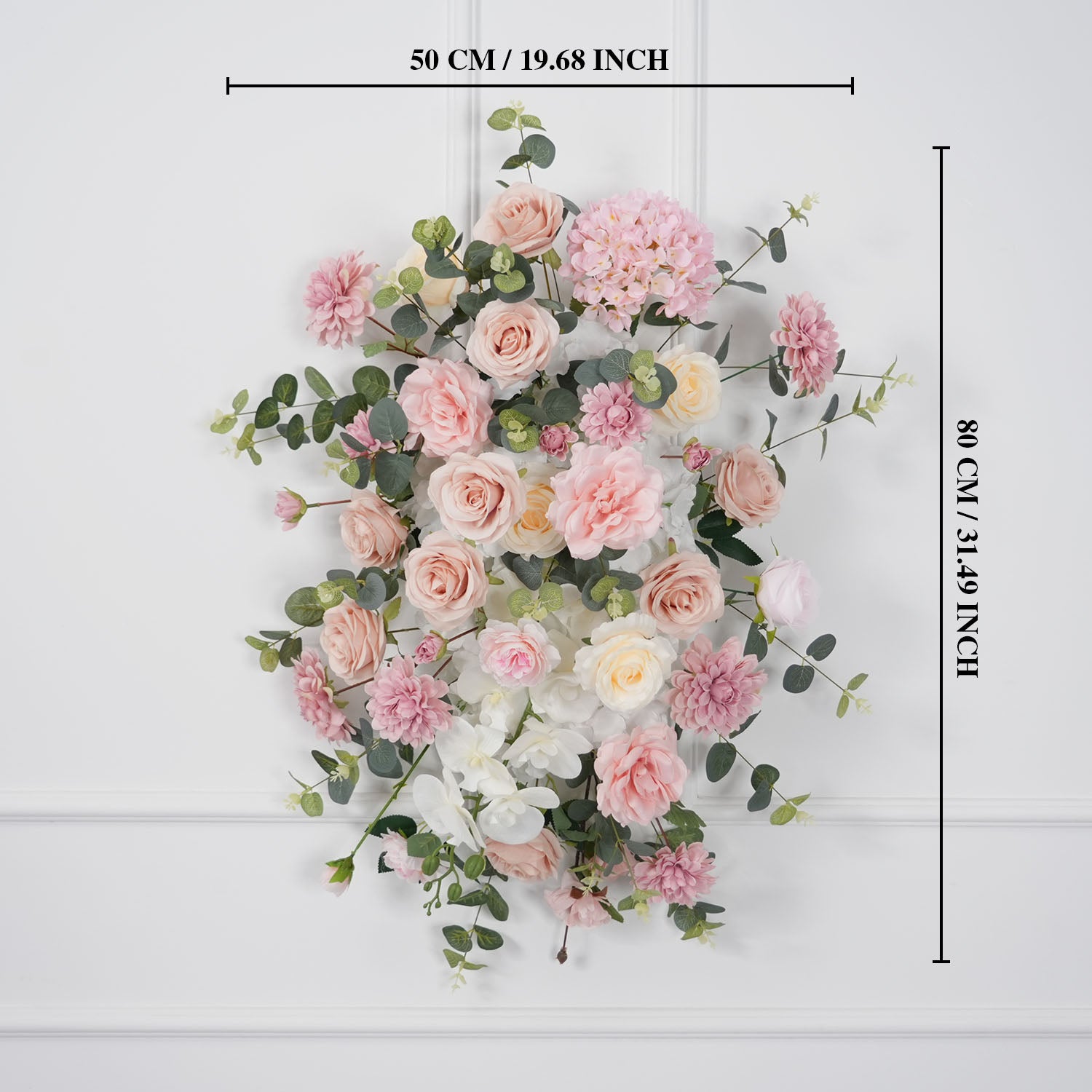 Uflower Wedding Backdrop Pink Rose Green Leaf Floral Arrangement